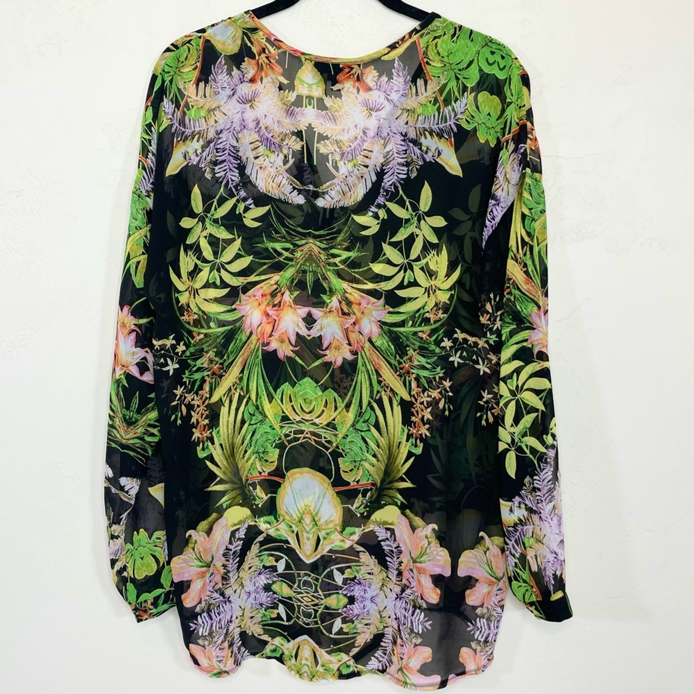 I Jeans by Buffalo Tropical Floral Tunic Blouse - Picture 4 of 17